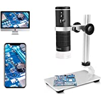 Jiusion WiFi USB Microscopio Digital HD 50 a 1000x Aumento inalámbrico Endoscopio 8 LED Mini cámara con Soporte…